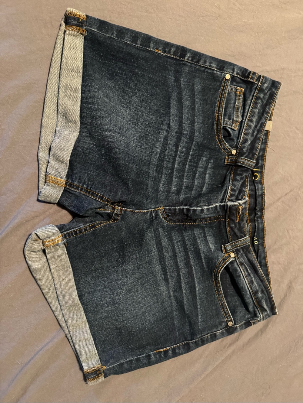 LC Lauren Conrad Dark Blue Rolled Cuff Denim Shorts